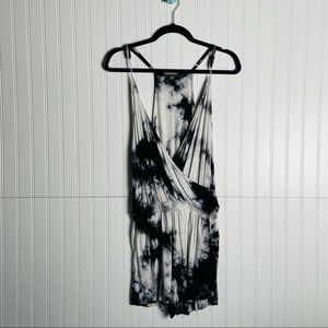Don’t ask why tie dye black and white romper